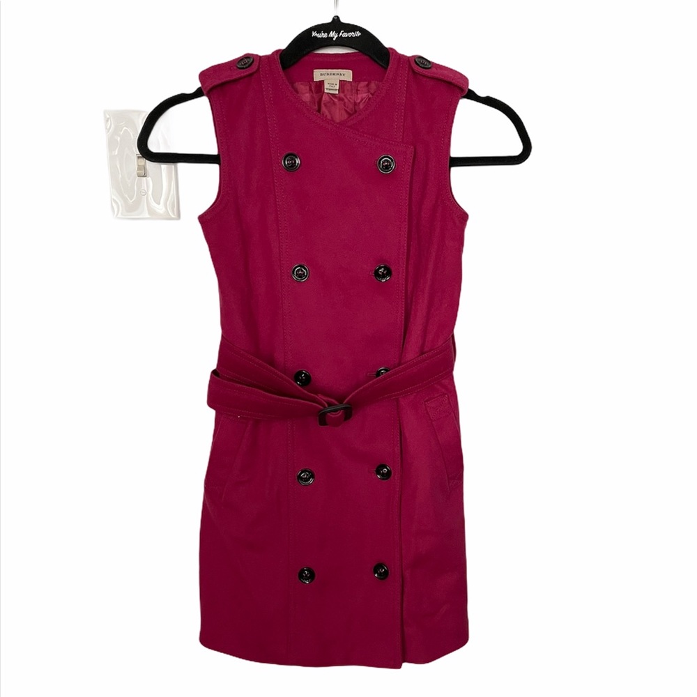 Burberry wool belted long vest. RARE.